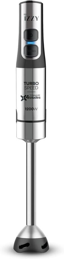 SnelShoppen Ultra Speed Staafmixer 1200W met XL Roestvrijstalen Staaf 5 Snelheden + Turbo Ergonomische Handgreep Anti-Kras Voet Perfect voor Keu
