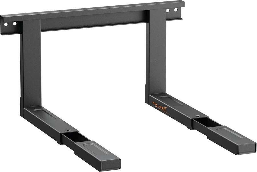 SnelShoppen Universele Magnetronhouder Zwart Flexibele Telescopische Steun voor Magnetron Grill Oven Verstelbaar van 38.5 tot 57 cm Stabilit