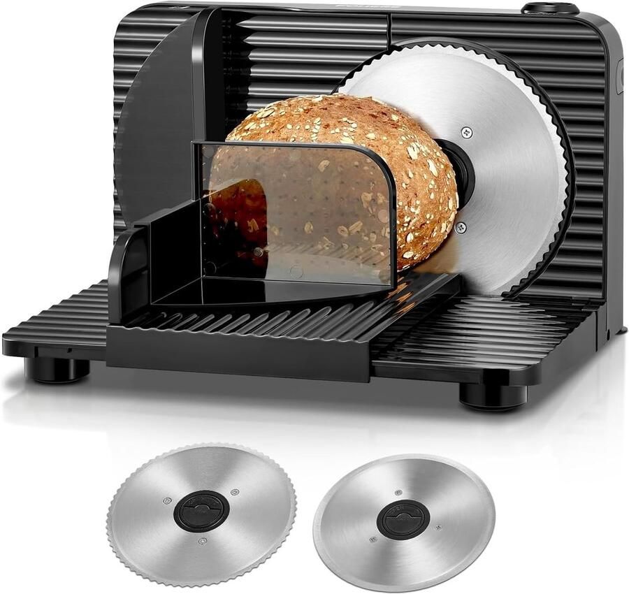 SnelShoppen Universele Snijmachine Roestvrijstalen Messen Zwart Ideaal voor Keuken Feest Camping Groenten Vlees Brood Kaas Geschikt voor Th
