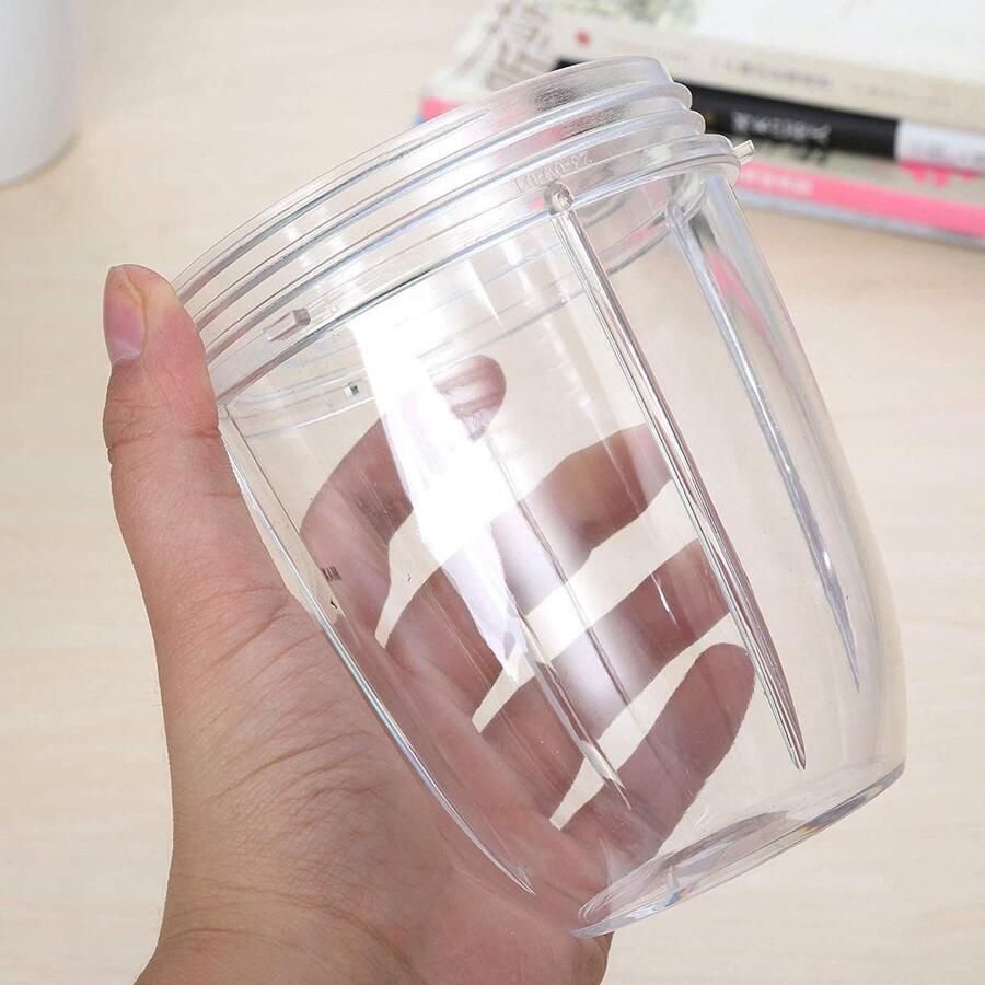 SnelShoppen Utiz 18oz 500ml Kleine Beker met Platte Deksel voor Blender Juicer Ideaal voor Nutribullet 600W 900W Perfect voor Smoothies Dranken