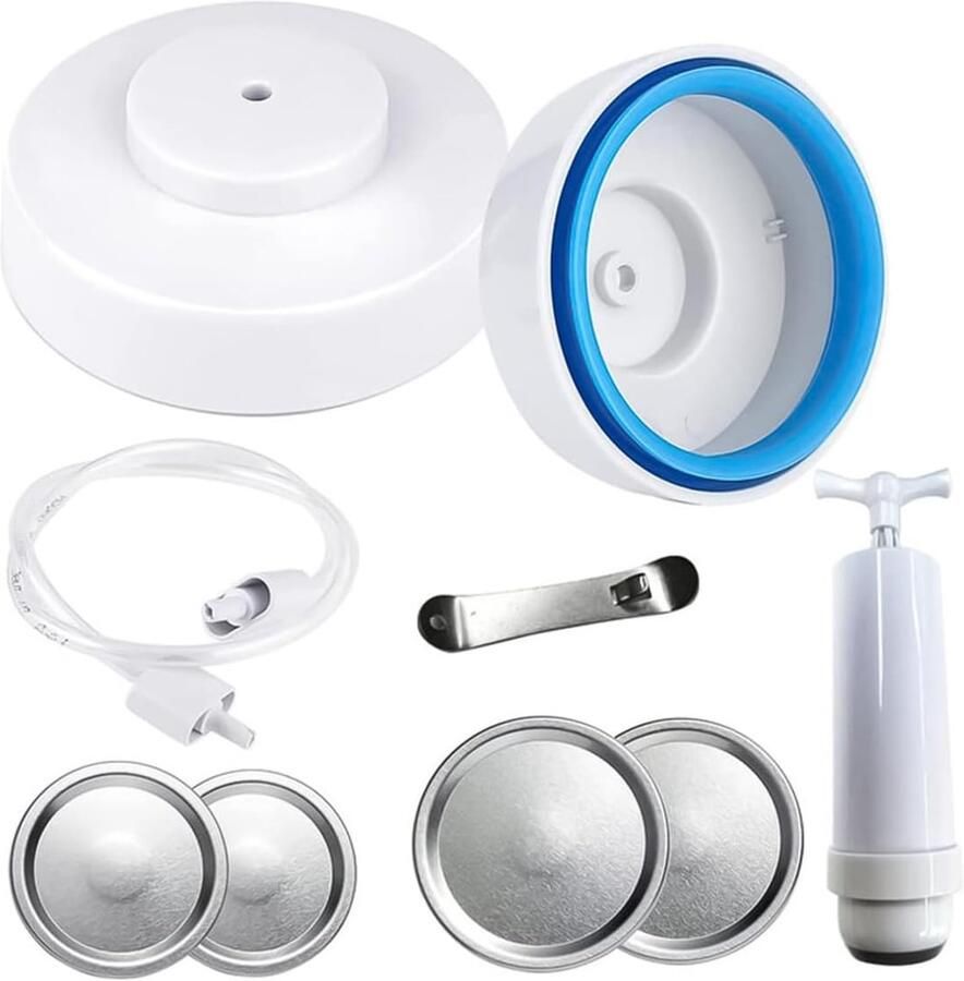 SnelShoppen Vacuum Sealer Kit voor Potten Handpomp voor Sealing met Slang Universele Sealing Kit voor Wijde Nekkruiken Voedselveilig Materiaal