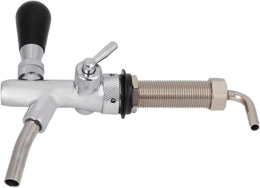SnelShoppen Verstelbare biertap met flow-regelaar 4 inch tapkit voor thuisgebrouwen tapbieren Duurzaam en herbruikbaar