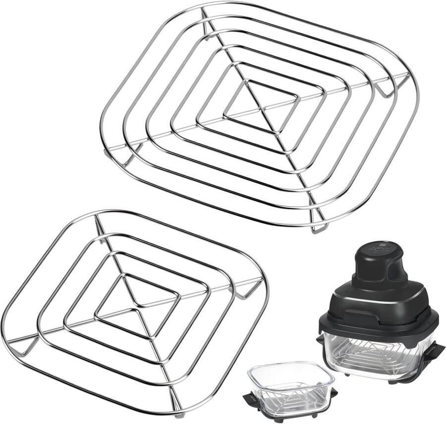 Grillrooster 2 stuks roestvrij staal voor Ninja Crispi Air Fryer FN101 en Ninja Crispi Pro Air Fryer AS101 Crisper-inzetstuk airfryer accessoires standaard