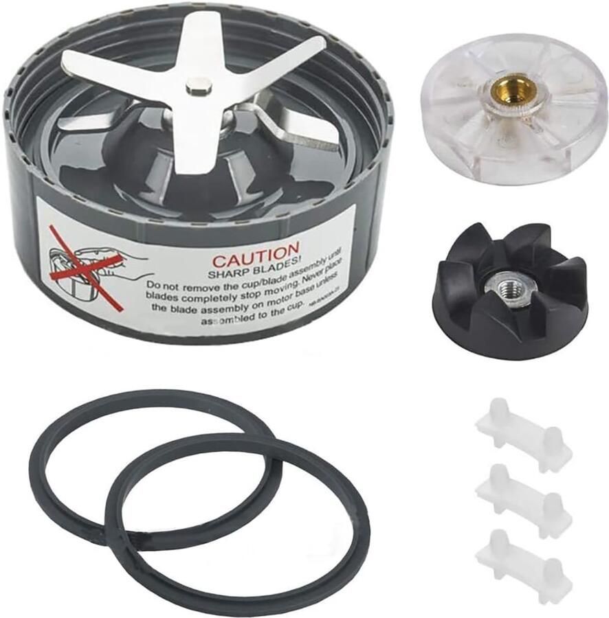 SnelShoppen Vervangende Extractor Blade voor Blender Geschikt voor 600W en 900W Inclusief Silicone Rubber Gaskets O Ring Anti-Vibratie Pad K