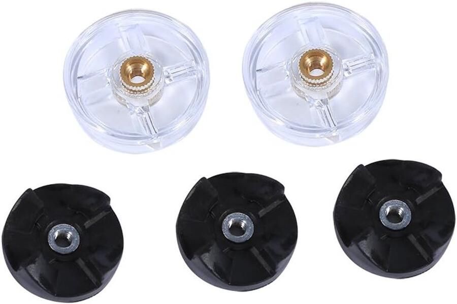 SnelShoppen Vervangingsonderdelen Set voor Blender 5 Vervangingswielen 2 Basiswielen en 3 Meswielen van Plastic Rubber en Metaal Zwart en Tran