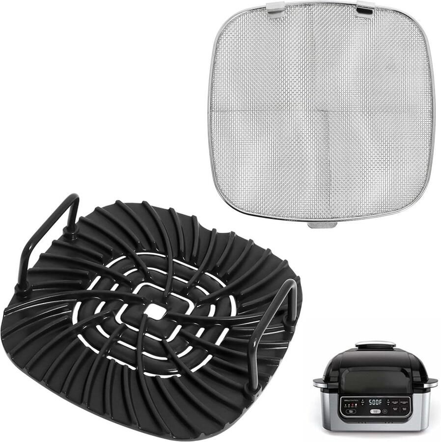 SnelShoppen Vervangingsrooster en spatbescherming voor 5-in-1 Airfryer geschikt voor Ninja Foodi modellen anti-aanbak coating eenvoudig t