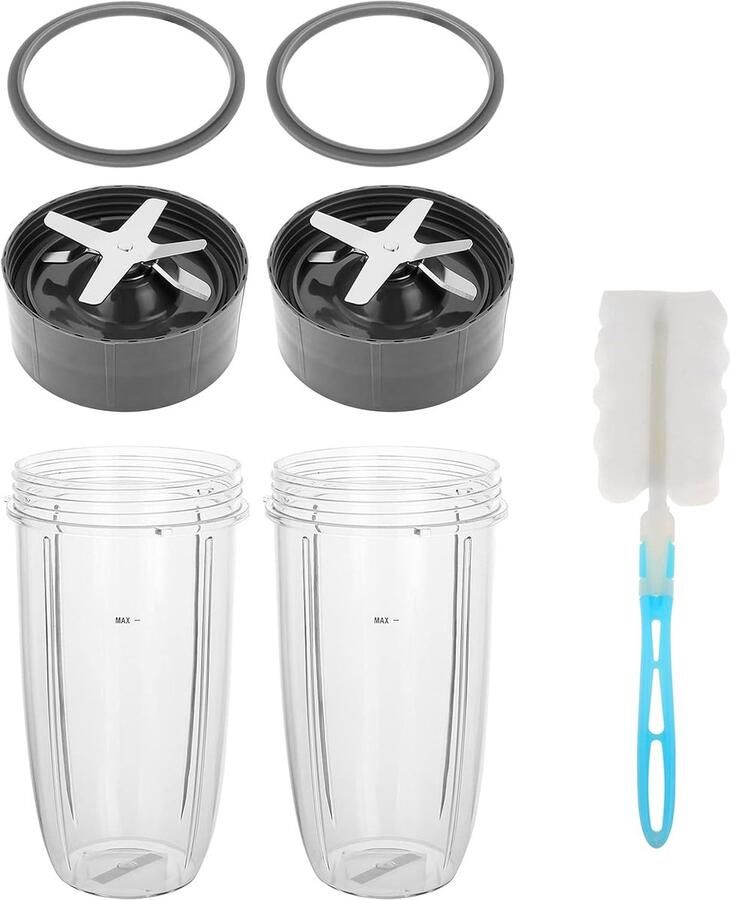 SnelShoppen Vervangingsset voor Blender Cups 32oz met Extractor Blades en 2 Rubberen Dichtingen Geschikt voor Nutri Bullet 600W 900W Blender Ond