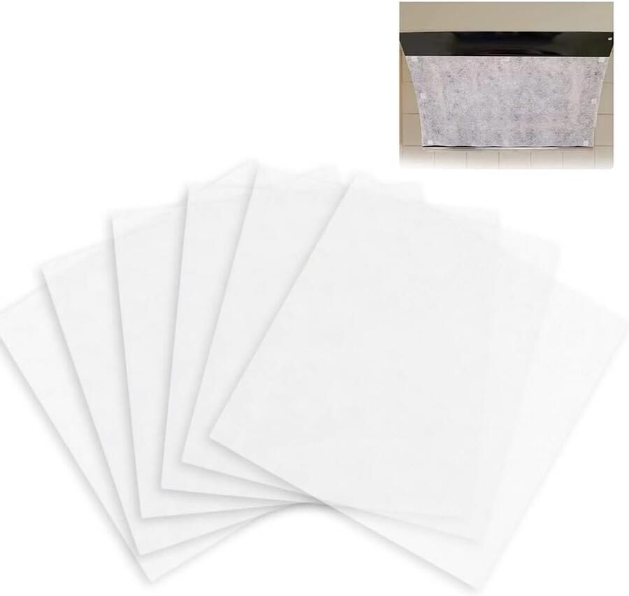 SnelShoppen Voarge 24 Filters voor Afzuigkappen Keukenfilter Afzuigkap Keukenapparatuur Met Stickers voor Filteren van Vet en Stof Wit 43 x 45