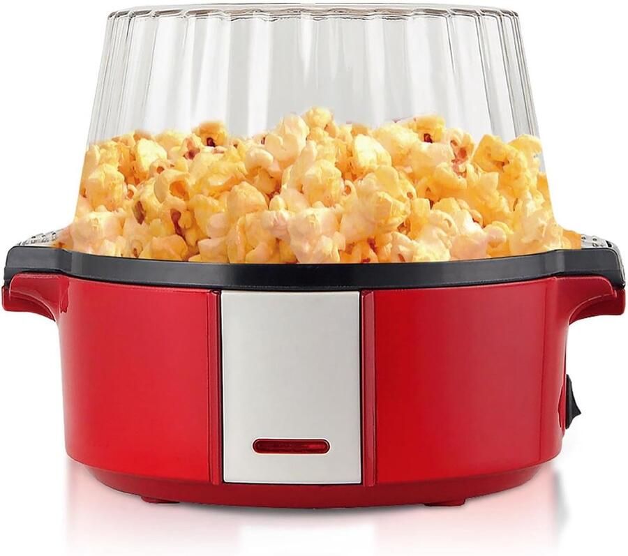 SnelShoppen Volautomatische Popcornmaker voor Thuis Popcornmachine met Afneembare Deksel voor Feestjes en Filmavonden 220V EU Stekker Tot 9 Kopje