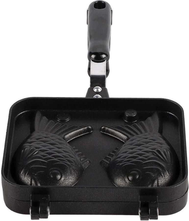 SnelShoppen Wafel Cake Maker Pan Dubbele Laag Antikleef Coating met 2 Silikon Visvormen van Aluminium Legering voor Keuken Feest Kinderen