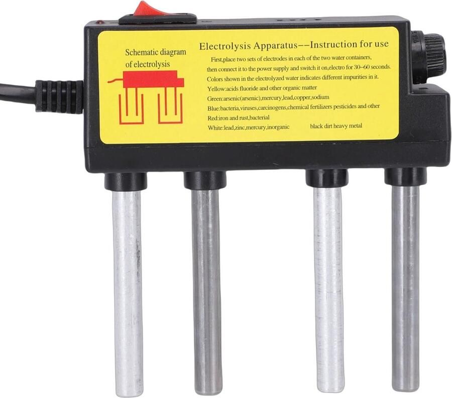 SnelShoppen Water Electrolyse Apparaat Snelle TDS PH Waterkwaliteitsmeter met IJzer en Aluminium Elektroden voor Huishoudelijk Drinkwater (EU Stekk