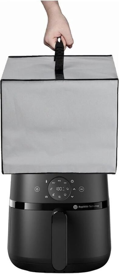 SnelShoppen Waterdichte en Duurzame Airfryer Hoes Geschikt voor Philips 2000 Serie Airfryer 4.2L (NA229 00) Zilver Grijs Bescherming Tegen Stof