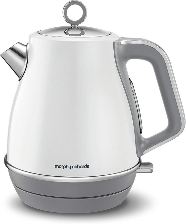 SnelShoppen Waterkoker 1.5L met 2.2 kW Verwarmingselement Wit RVS Met Kalkfilter Perfect voor Keuken Thuis Feest en Camping
