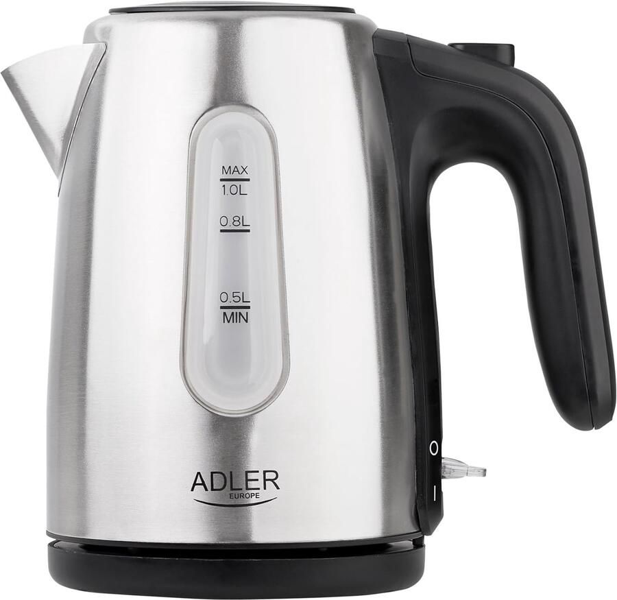 SnelShoppen Waterkoker 1L 1200W Zwart Roestvrijstaal Hazelnoten Compact Stijlvol & Ideaal voor Keuken Feest Camping en Thuisgebruik