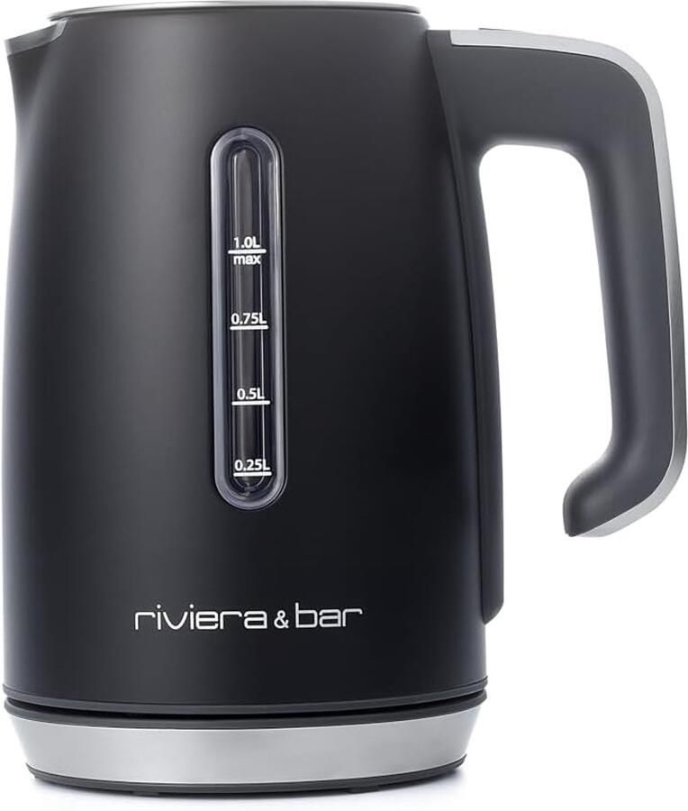 SnelShoppen Waterkoker 1L 2000W Snel Koken BPA-vrij Automatische Uitschakeling Kookdroogbescherming Compact Design Zwart