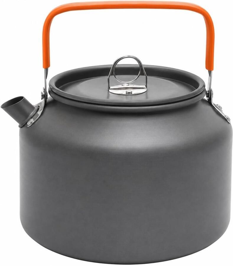 SnelShoppen Waterkoker Camping Edition 1 8L Ultralichte Aluminium Kettle met Anti-Hete Handgreep Snelle Verwarming voor 1-2 Personen Ideaal vo