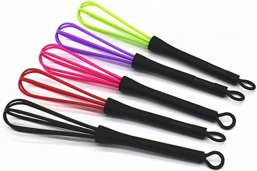 SnelShoppen Whisk Gereedschap Set 5-delig Lange Handgreep Multi-Functionele Handmixer voor Haarverf Eieren Bakken Room Mixen Willekeurige Kleur