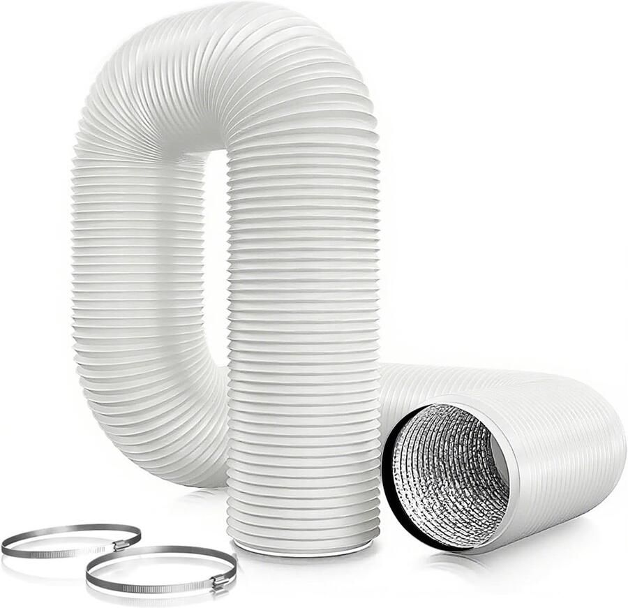 SnelShoppen Witte PVC Afvoerslang 75 mm 3 Meter Ventilatieslang voor Mobiele Airconditioning Droger Afvoerventilator Afzuigkap Ventilatiesystee