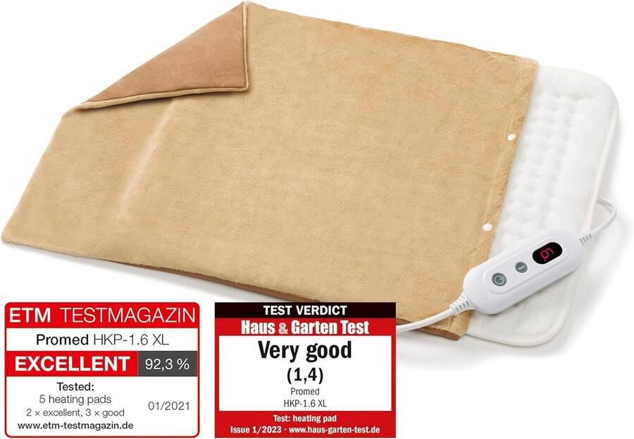 SnelShoppen XXL Warmtekussen met Automatische Uitschakeling 6 Temperatuurniveaus Snel Opwarmen Turbo Heat Wasbaar Inclusief Kussensloop 46x35