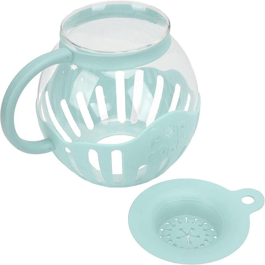 SnelShoppen YUEHISY Magnetron Popcornpot Glazen Popcorn Popper met Dubbele Functie 2.13L Gezond Snacken voor Filmavond Feest en Camping Bla