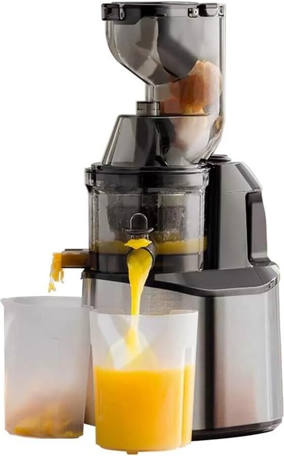 SnelShoppen YUEWO Sapcentrifuge voor groenten en fruit elektrische sapper met 80 mm vulschacht hoge sapopbrengst tot 98% gemakkelijk te reinigen