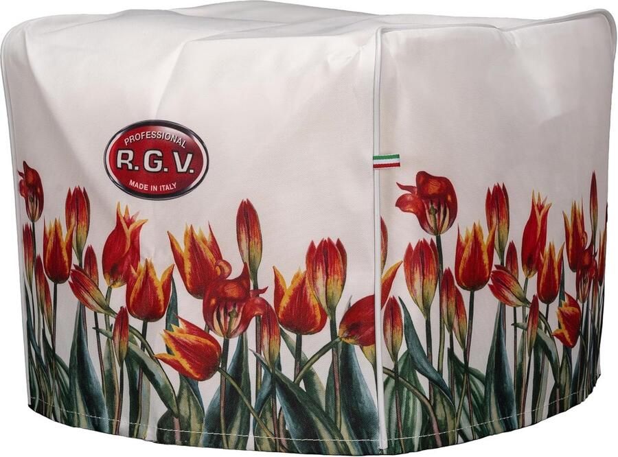 Snijmachine Afdekking Keukenmachinehoes Keuken Decoratie Gemaakt in Italië 31 x 41 x 34 cm Kleurrijk Tulipani