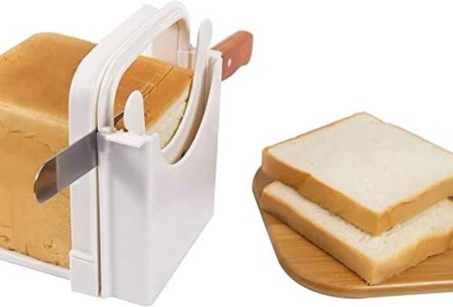 Verstelbare Broodsnijmachine Gids voor Zelfgemaakte Brood Opvouwbaar Eenvoudig Te Gebruiken met Kruimellade Bread Slicer - Foto 8