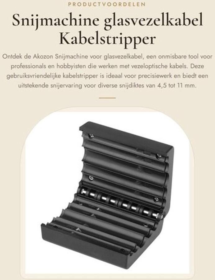 Snijmachine Glasvezelkabel Kabelstripper Snijdiameter 4 5 6 7 8 11mm Superlegering Eenvoudige bediening Compact 6 5 x 5 cm