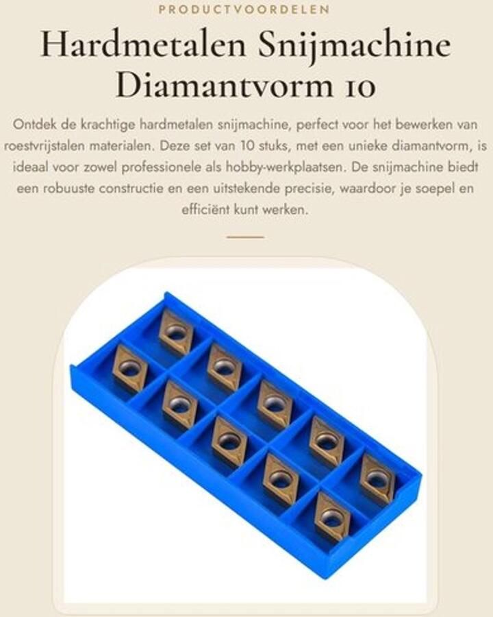 Snijmachine Hardmetaal 10 Stuks Diamantvorm 55 Graden Lemmetdikte 3 97 mm Roestvrij Staal Duurzaam Gebruik Uitstekende Afwerking Snijgereedschap