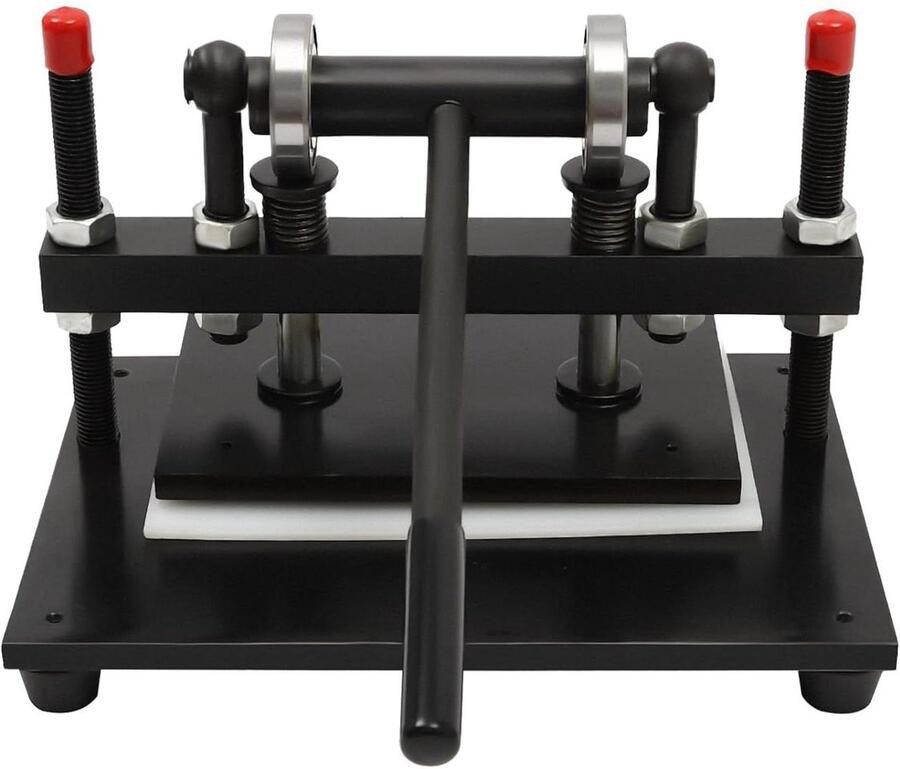 Snijmachine Leer Stansmachine Handmatig Materiaal Bewerken Volledig Stalen Frame 38 x 31cm Zwart