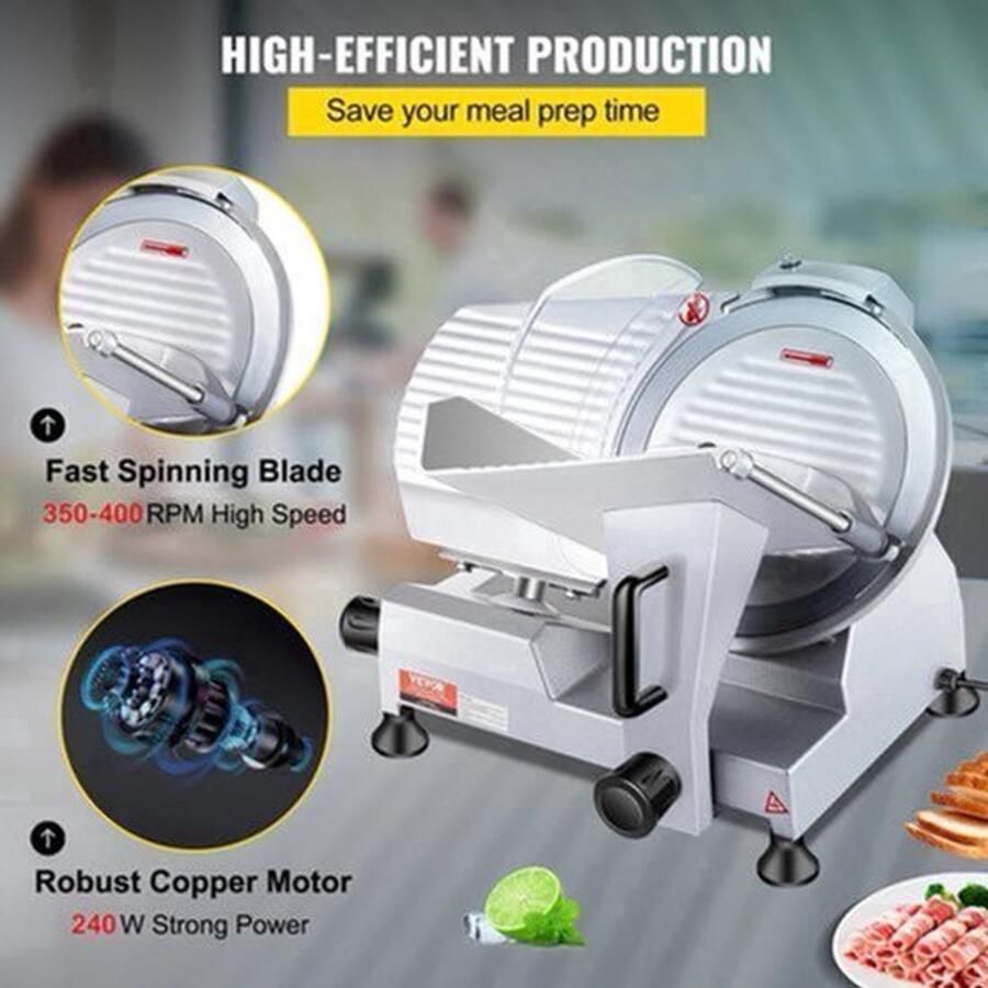 Snijmachine -Vleessnijder Alles Snijder Vleessnijder Dun Vleessnijmachine voor Thuis 240W 350-400RPM Commerciële Vleessnijder