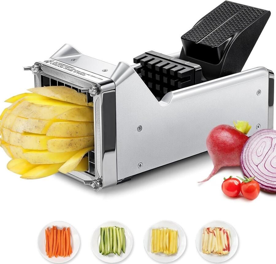 Snijmachine voor Frieten met 12 mm Mes Ideaal voor Aardappelen Wortelen en Komkommers
