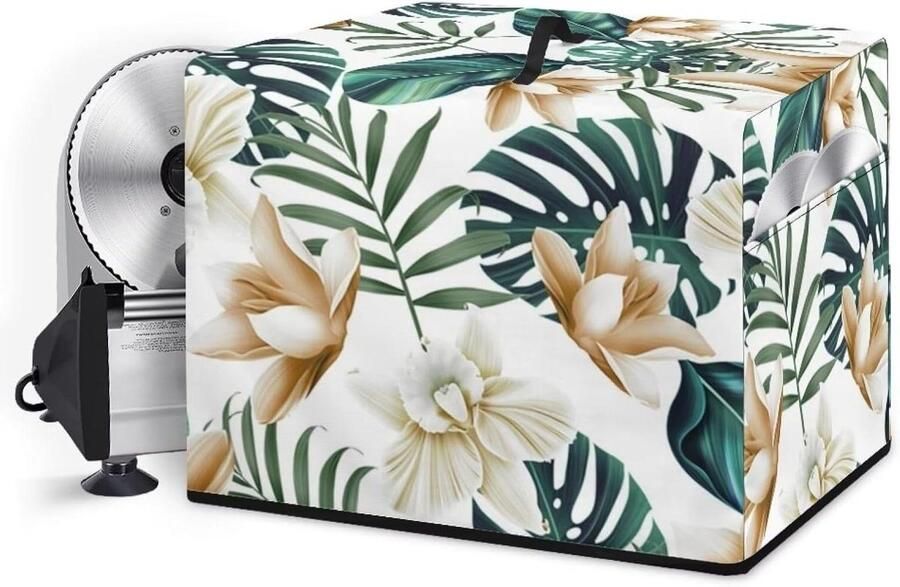 Snijmachinehoes Voedsel Snijmachine Cover Keuken Apparaten Beschermen Waterdicht Polyester 41 x 33 x 33 cm Bloemenpatroon