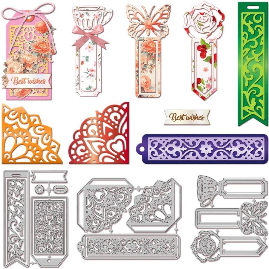 Snijmallen voor DIY Scrapbooking Metalen Label Frame Cut Dies Vlinder Bloem Hoek Die Cuts Voor Kaarten Maken Embossing Fotoalbum Craft Decor