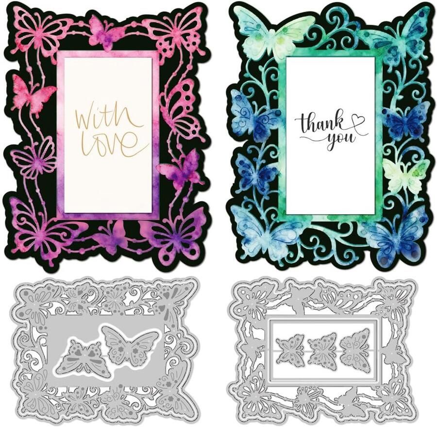 Snijmallen voor Vlinderframes Koolstofstaal Stanssjablonen Voor Scrapbooking Kaarten Maken Wenskaarten Uitnodigingen En Ambachten