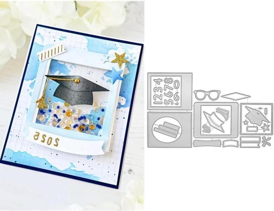 Snijmatrijs Set Papier Snijmal Kaarten Maken Koolstofstaal 0.1-0.5 CM Zilver