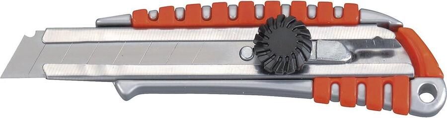 Snijmes 18 mm Precisie mes Precisie snijwerk Antislip rubber grip 15.6 cm lengte Zilver rood
