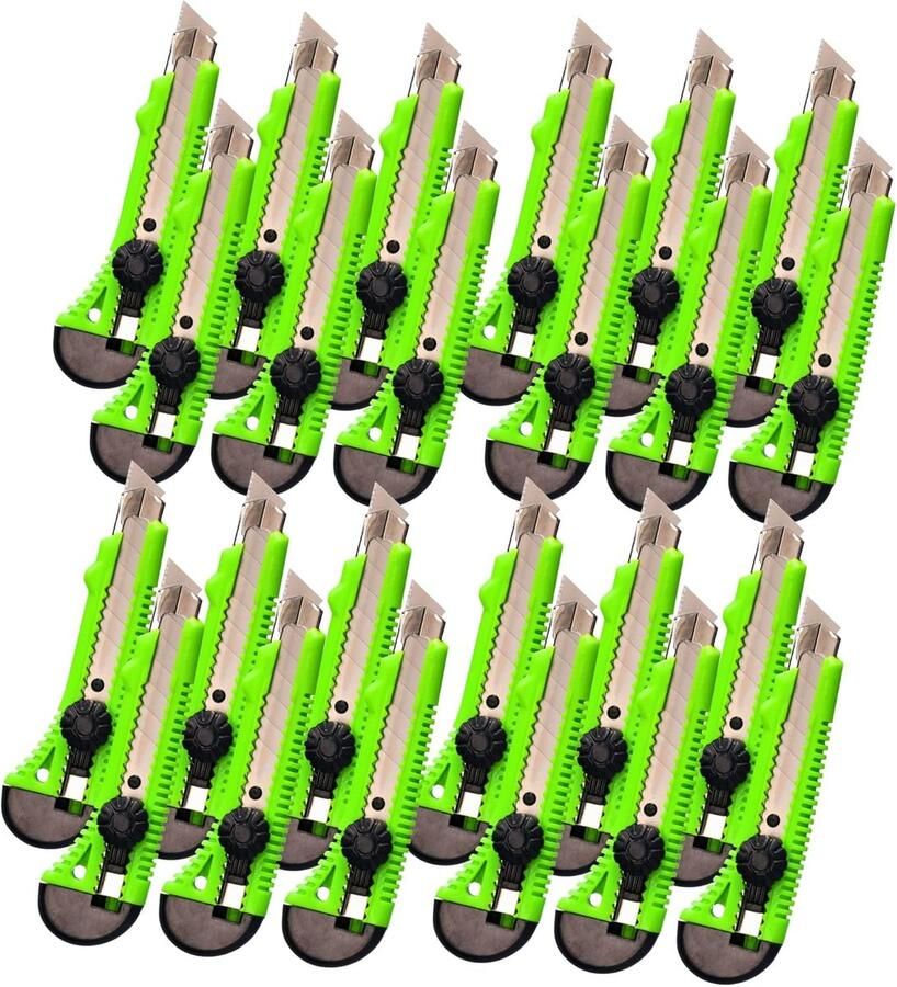 Snijmes Set Cutter Segmentmes Precisie Werk Versterkte Geleiderail 18mm 24 Stuks Groen