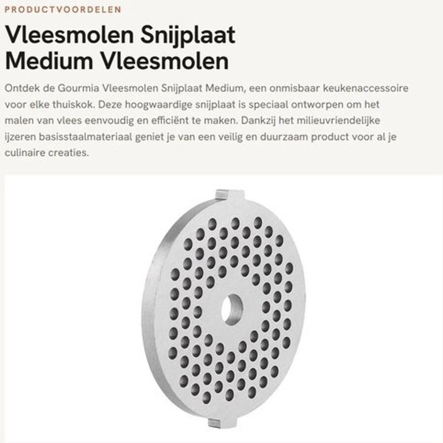 Snijplaat Medium Vleesmolen Platen Vleesmolen Gatenplaten Duurzaam IJzeren Basisstaal Veilig en Niet Giftig Eenvoudig te Reinigen Vleesmolenplaat