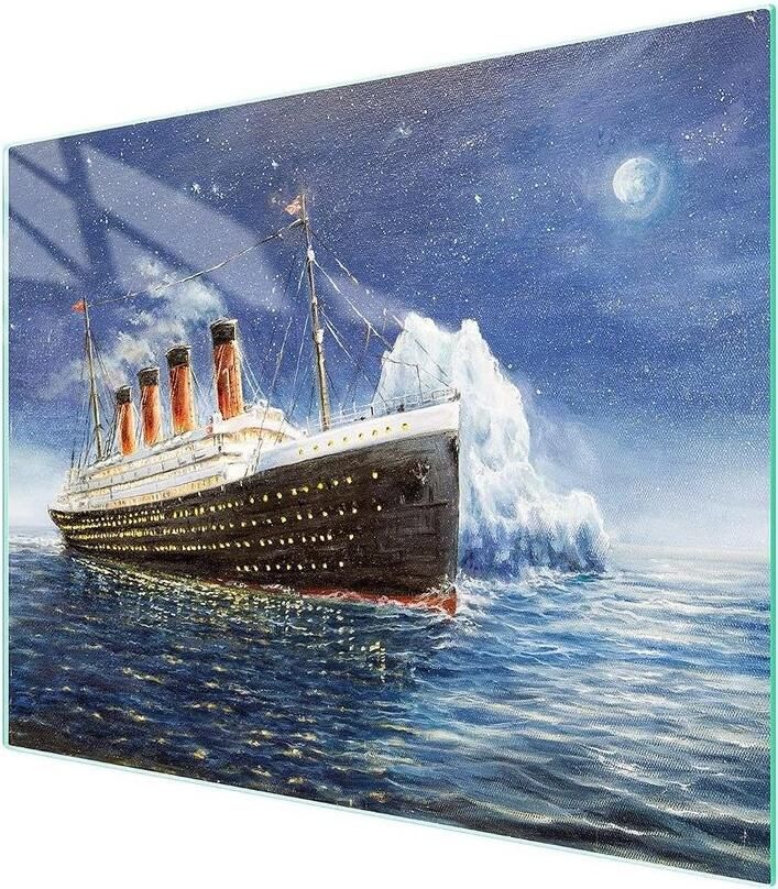 Snijplank Glas Kookplaat Afdekplaat Keuken Beschermen Gehard Glas 52x40 cm Veelkleurig
