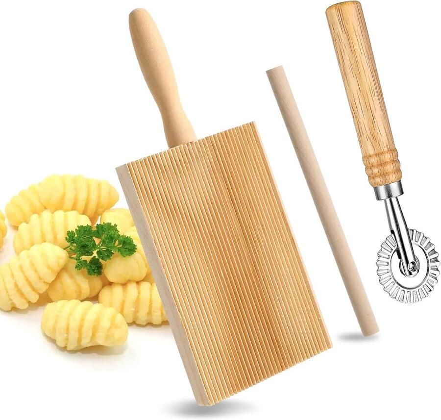 Snijplank voor pasta van hout gnocchi-roller wordt geleverd met deegsnijder met glad oppervlak gnocchi pastamboard voor het maken van spaghetti