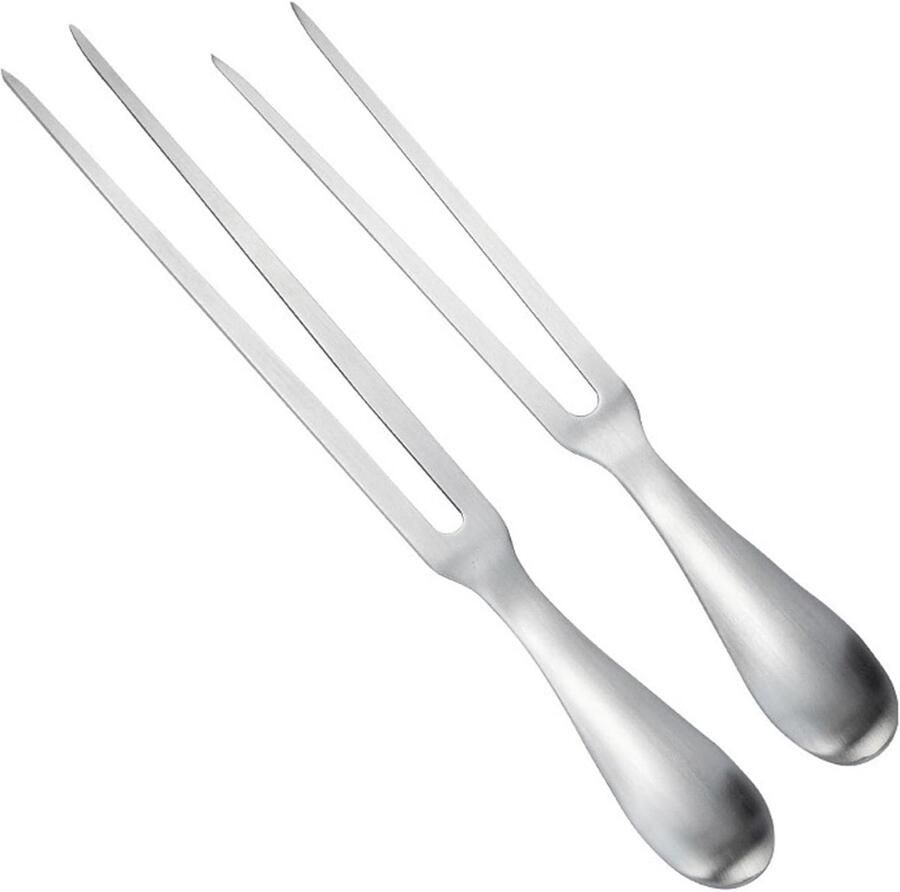 2-pack roestvrijstalen snijvorkset 12 & 10 4 inch vleesvorken met ergonomisch handvat voor BBQ kalkoen braden en keukensnijwerk