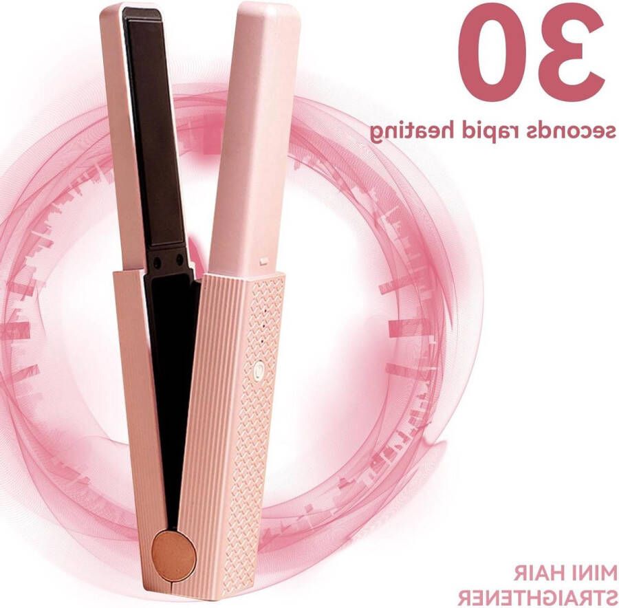 Snoerloze Stijltang Snel Opwarmen Rollers Haarkrulspelden Haar Krultang Hot Tools Voor Meisjes Vrouwen (Roze)