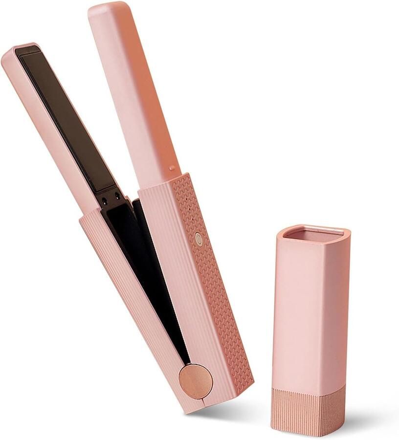 Snoerloze Stijltang Snel Opwarmen Rollers Haarkrulspelden Haar Krultang Hot Tools Voor Meisjes Vrouwen (Roze)