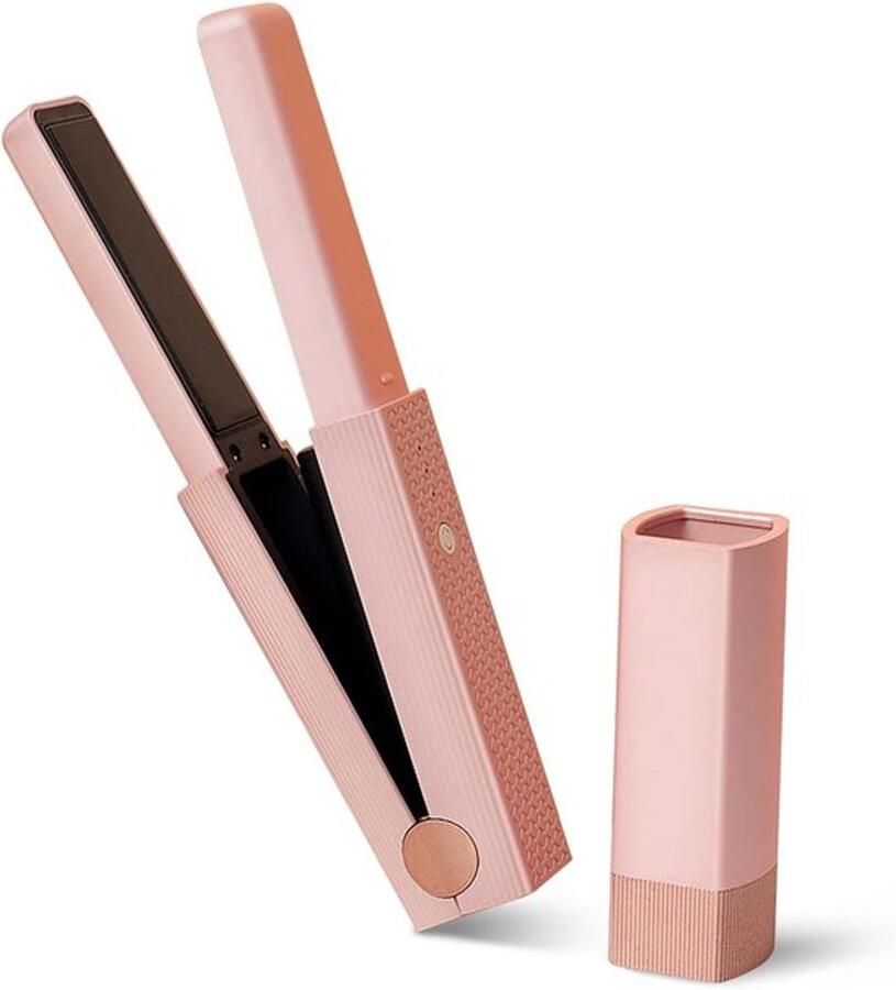 Snoerloze Stijltang Snel Opwarmen Rollers Haarkrulspelden Haar Krultang Voor Meisjes Vrouwen (Roze)