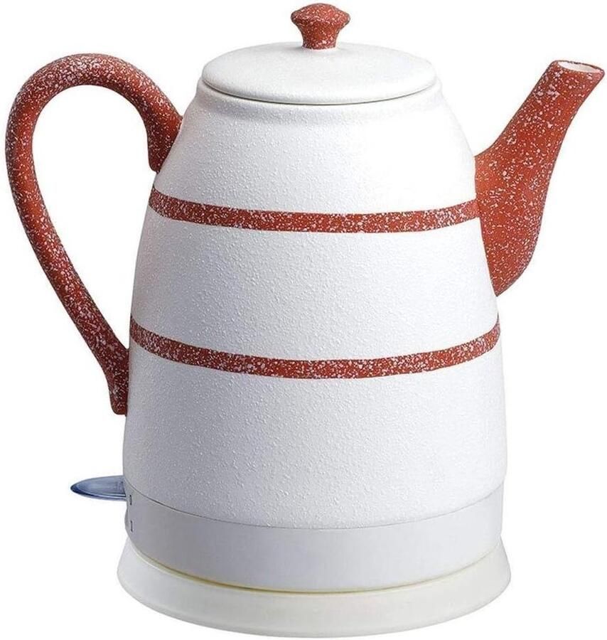 Snoerloze Waterkoker Keramische Theepot Warme Dranken Maken Automatische Uitschakeling 1.6 Liter Rood
