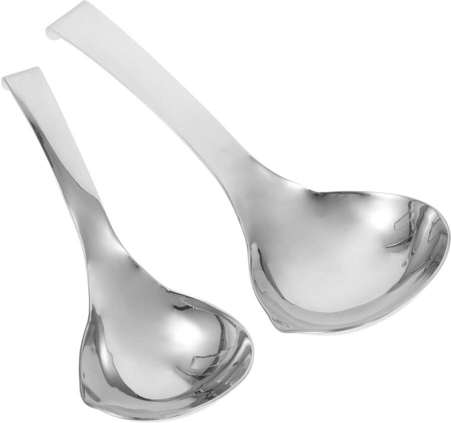 Soeplepel Set Ladle Lepel Serveren van Soepen Met Schenktuit 2 Maten Zilver