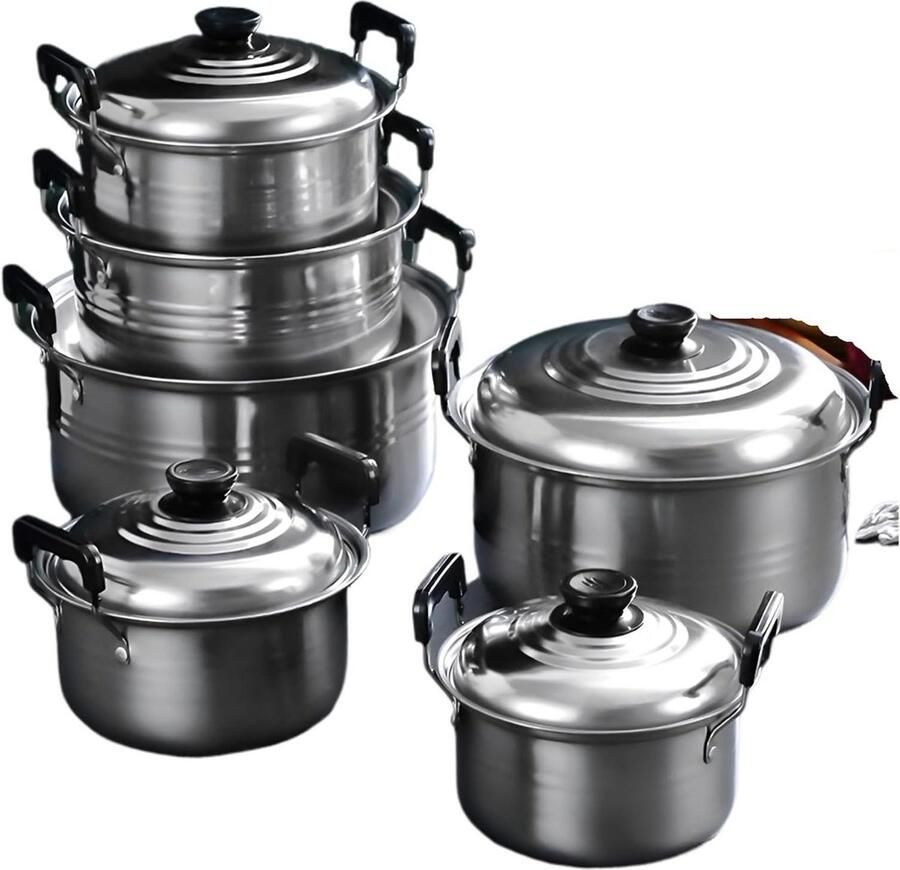 Soeppan Dubbele Bodem Kookpan Roestvrij Staal Grote Hoeveelheden Koken Transparant Deksel 24cm Diameter Zilver