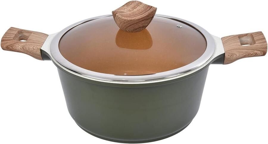 Soeppan Kookpot Antiaanbak Zeevruchten Koken Gelijkmatig Opwarmen 24 cm Zwart