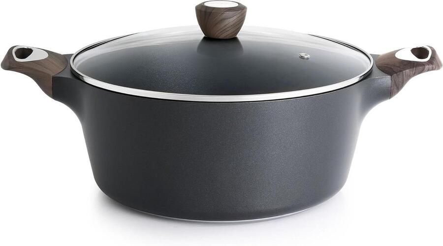 Soeppan met antiaanbaklaag Braadpan Kookpan Gezond Koken Inductie Compatibel 66 Liter Zwart